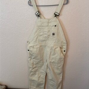 Carhartt Women's Cream/Tan Canvas Overalls
